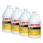 Betco pH7 Floor Cleaner, Lemon Scent, 1 gal Bottle, 4/Carton