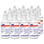 Diversey Crew Clinging Toilet Bowl Cleaner, Floral Scent, Liquid, 1 qt. Bottle, 12/CT