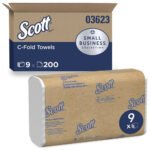 Scott® Essential C-Fold Paper Towels, 1-Ply, White, 1800 Towels