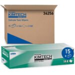 Kimtech Kimwipes Delicate Task Wipers, 1-Ply, 14.7 x 16.6, Unscented, White, 144/Box, 15 Boxes/Carton