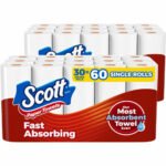 Scott Choose-A-Sheet Mega Kitchen Roll Paper Towels, 1-Ply, 7.31 x 11, White, 100/Roll, 15 Rolls Carton