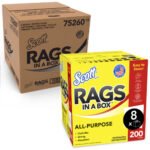 Scott Rags in a Box, POP-UP Box, 12 x 9, White, 200/Box, 8 Boxes/Carton