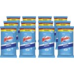 Windex Glass and Surface Wet Wipe, Cloth, 7 x 8, Unscented, White, 38/Pack, 12 Packs/Carton