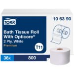 Tork® Premium OptiCore Toilet Paper, 2-Ply, 800 Sheets, 36 Rolls