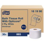 Tork® Universal Opticore Toilet Paper Rolls, 2-Ply, White, 36 Rolls