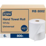 Tork® Universal Hardwound Paper Towels, White, 800-ft., 6 Rolls